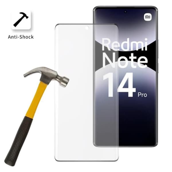 Stöttålig skal - Phonillico® - Xiaomi Redmi Note 14 PRO 4G - Mjuk - Transparent - 2 Härdat glas