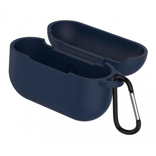 Etui för AirPods, mörkblå silikonfodral för Airpods Pro - Stötabsorberande skydd, dammskydd och karbinhake Phonillico®