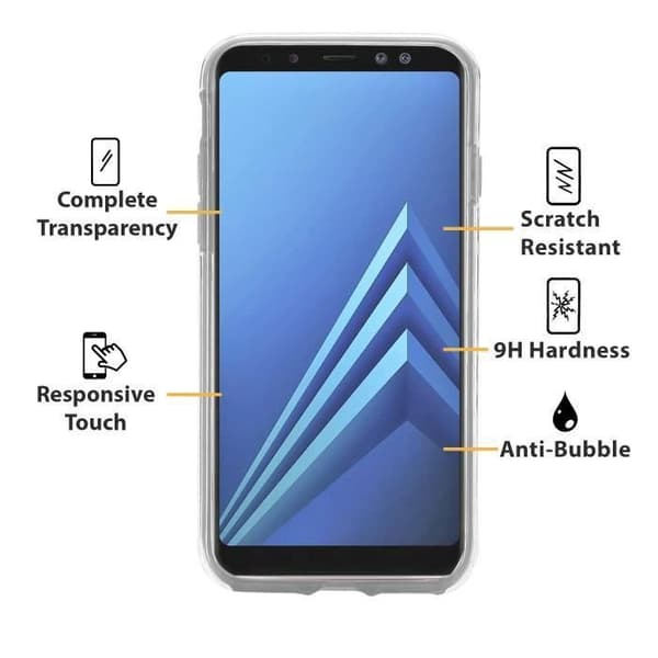 Skal till Samsung Galaxy A6 2018 A600 - Helkroppssilikon Transparent Två Delar Fram Bak Sammankopplande [Phonillico®]