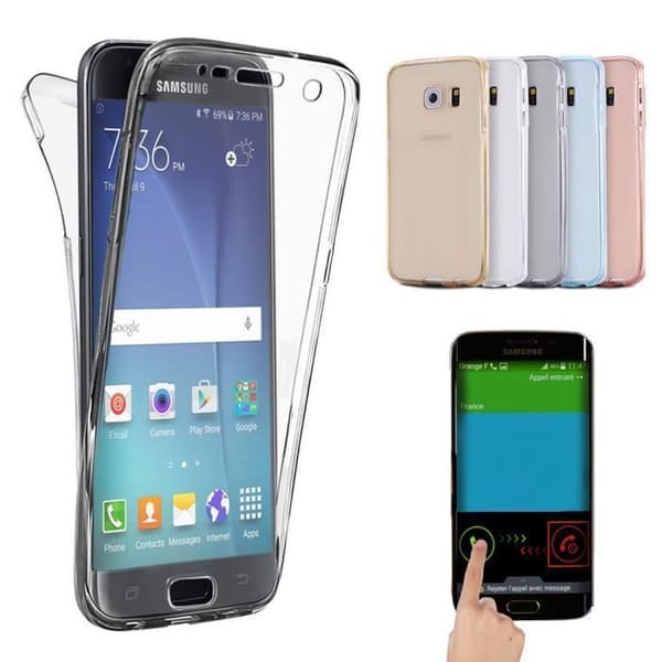 Coque för Samsung Galaxy CORE PRIME - Heltäckande Gel TPU Hölje Transparent Skydd Fram Och Bak Silikon Phonillico®
