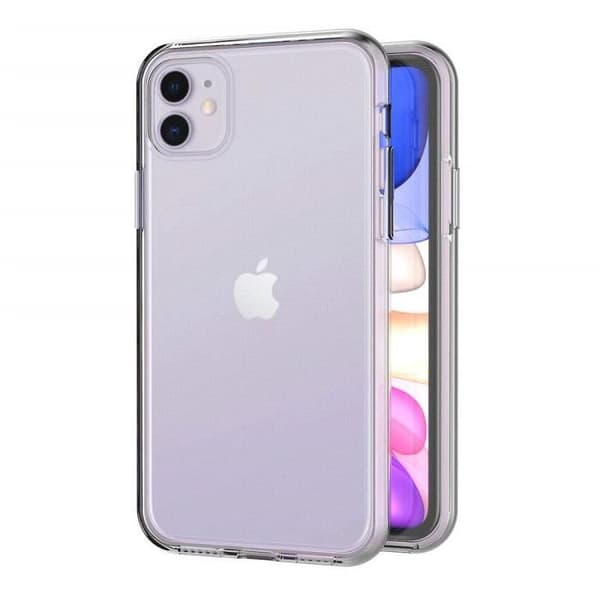 Skal till Apple iPhone 11 - Helkroppssilikon Transparent Mjukt Skydd 2 Delar Framsida Baksida Sammankopplande Phonillico®