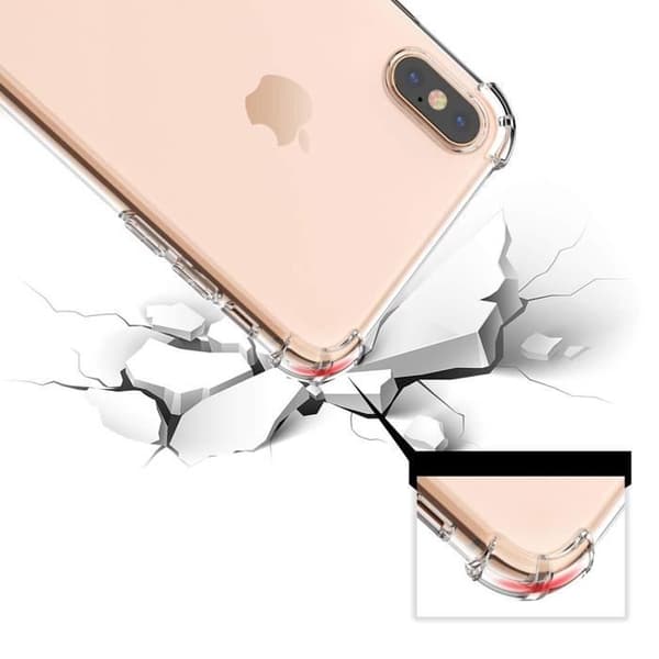 [Kompatibel Apple iPhone XS] Stöttålig Transparent Silikonfodral [Phonillico®]