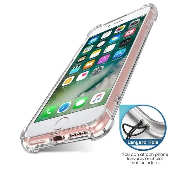 [Kompatibel Apple iPhone 8] Stöttålig Transparent Silikonfodral [Phonillico®]