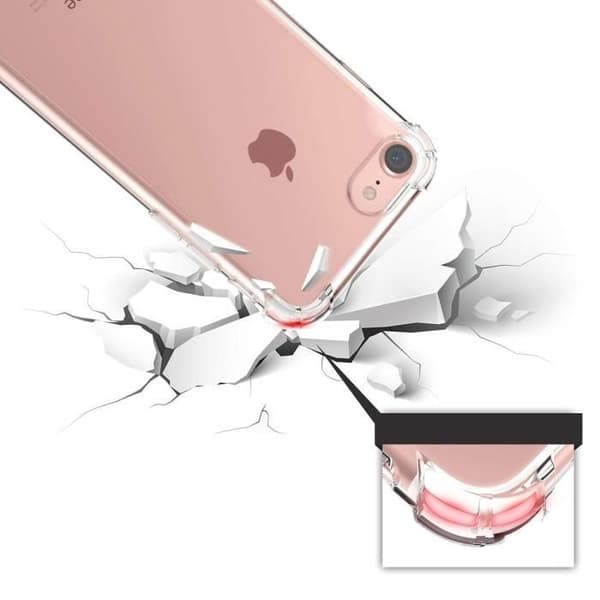[Kompatibel Apple iPhone 8] Stöttålig Transparent Silikonfodral [Phonillico®]