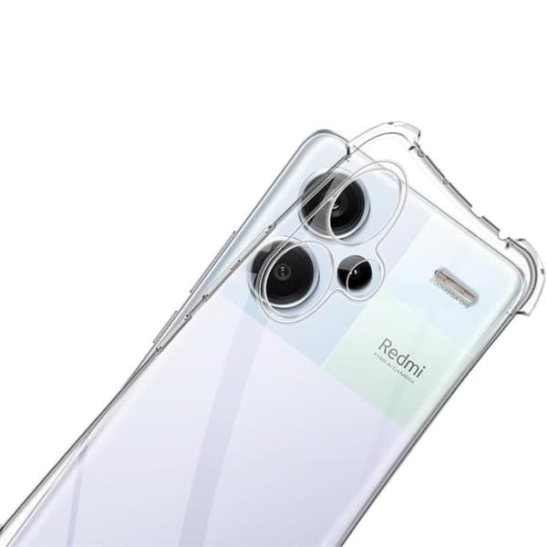 Stötthållande skal - Phonillico® - Xiaomi Redmi Note 13 PRO PLUS 5G - Silikongummi - Härdat glas - Transparent