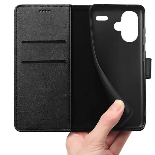 Coque - Phonillico® - Xiaomi Redmi Note 13 PRO PLUS 5G - Svart - Semi-rigid - Lädereffekt
