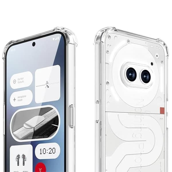 Stötbestandig fodral - Phonillico® - Nothing Phone 2a - Flexibelt silikon - Transparent - Förstärkt skydd
