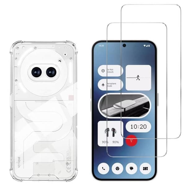 Stötbestandig fodral - Phonillico® - Nothing Phone 2a - Flexibelt silikon - Transparent - Förstärkt skydd