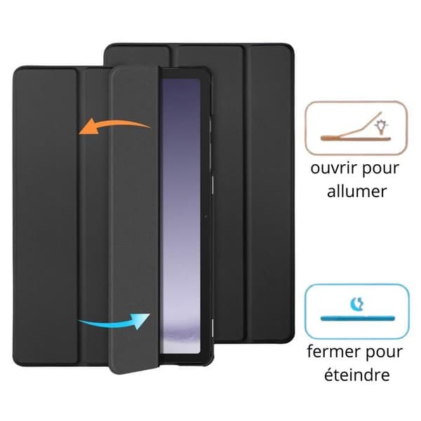 Coque för Samsung Galaxy Tab S6 Lite 2020 2022 2024 - Svart etui med hel skydd och multiposition Phonillico