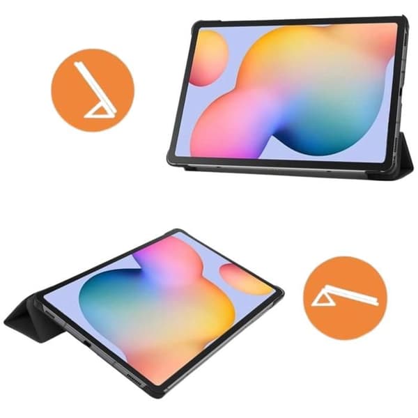 Coque för Samsung Galaxy Tab S6 Lite 2020 2022 2024 - Svart etui med hel skydd och multiposition Phonillico