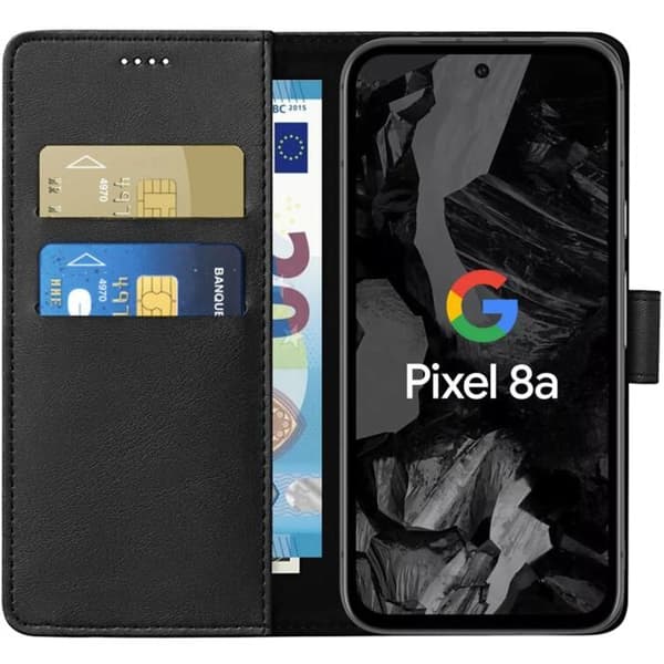 Fodral - Phonillico - Google Pixel 8a - Plånbok - Lädereffekt - Videostöd
