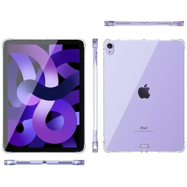Coque för iPad Air 11" M2 2024 - Phonillico - Stötsäker - Mjuk TPU - Transparent - Lila