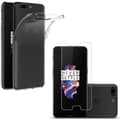 Miniatyrbild 1 av 4: Coque ONEPLUS 5 + Härdat Glass Film Skärmskydd - Fodral Etui Gel TPU Silikon Transparent Mjuk Skydd Ultra Tunn -