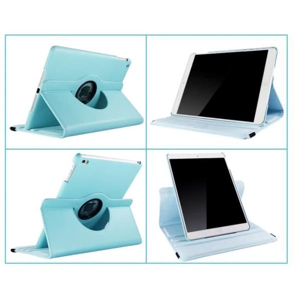Coque Rotativ 360 Ljusblå för Apple iPad AIR 1 / AIR 2 - Fodral Etui Skydd Elastisk Stängning Phonillico®