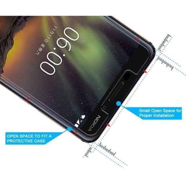 Nokia 6.1 2018 Fodral + Härdat Glas Skärmfilm Skydd - Hölster Etui Gel TPU Silikon Transparent Mjuk Skydd Ultra Tunn