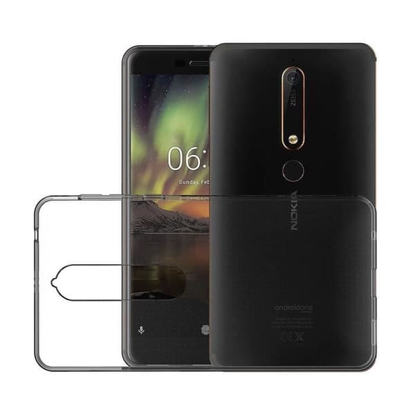 Nokia 6.1 2018 Fodral + Härdat Glas Skärmfilm Skydd - Hölster Etui Gel TPU Silikon Transparent Mjuk Skydd Ultra Tunn