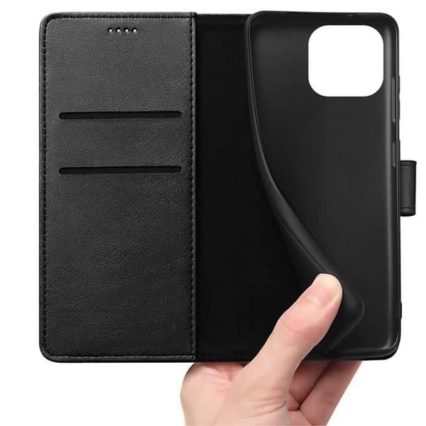 Skal för iPhone 16 PRO MAX - Svart Plånbok Med Magnetisk Klaff Kortfack Phonillico®