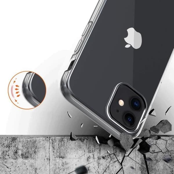Skal för iPhone 12 (6,1") - Silikongel TPU Transparent Ultratunt Mjukt Skydd Phonillico®