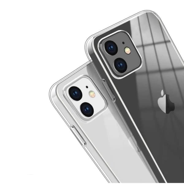 Skal för iPhone 12 (6,1") - Silikongel TPU Transparent Ultratunt Mjukt Skydd Phonillico®