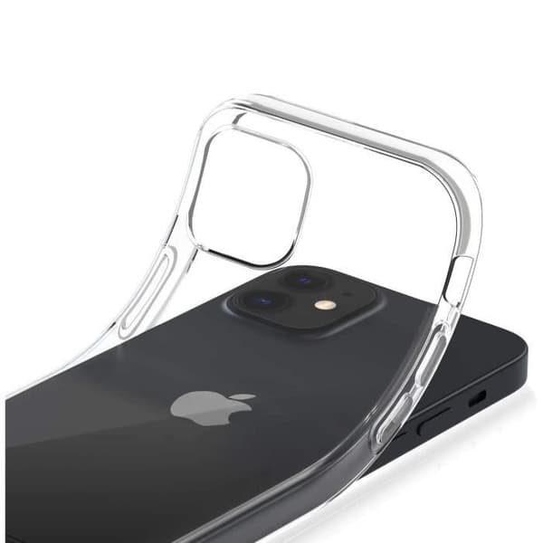 Skal för iPhone 12 (6,1") - Silikongel TPU Transparent Ultratunt Mjukt Skydd Phonillico®