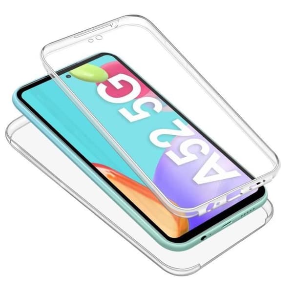 Coque för Samsung A52 4G / A52 5G / A52s 5G - Hölster Etui Silikon Hel Transparent 2 Delar Fram Bak Phonillico®