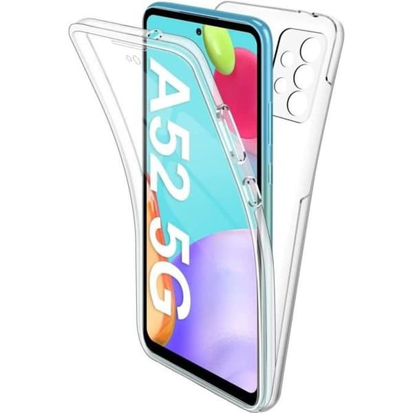 Skal till Samsung A52 4G / A52 5G / A52s 5G - Transparent silikonskal i hela kroppen, 2 fram- och bakdelar Phonillico®