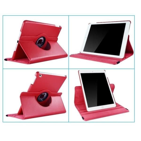 Coque Rotativ 360 Röd för Apple iPad AIR 1 / AIR 2 - Fodral Etui Skydd Elastisk Stängning Phonillico®