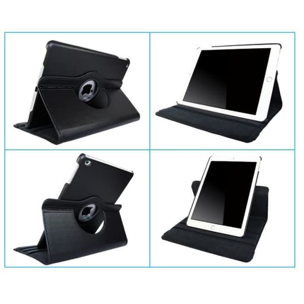 Rotativt 360 Svart Fodral för Apple iPad 6:e generationen - 5:e generationen - Skyddande Fodral Elastisk Stängning Phonillico®