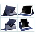 Miniatyrbild 3 av 3: Mörkblått 360 roterande fodral för Apple IPAD 4 - IPAD 3 - IPAD 2 - Skyddande fodral med elastisk stängning Phonillico®