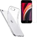 Miniatyrbild 1 av 4: Fodral till iPhone SE 2020 + Härdat glas - Mjukt silikonskyddsfilm Glasskärmskydd Phonillico®