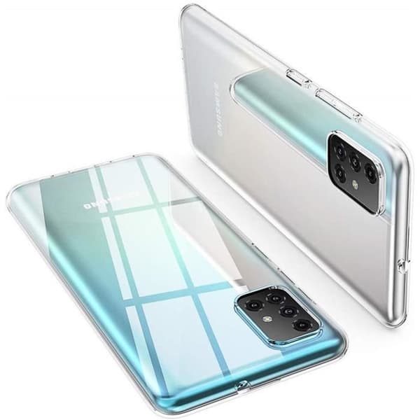 Skal till Samsung Galaxy A71 + Härdat glas Svart kant - Mjukt silikonskyddande glasfilm skärmskydd Phonillico®