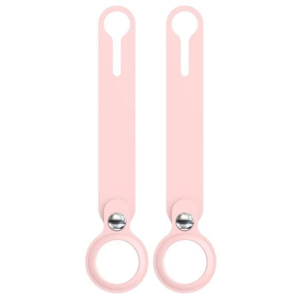Coque kompatibel med AirTag från 2021 [Paket med 2] Silikon Rosa Nyckelring med Avtagbar Loop Skyddshölje Mjuk Phonillico®