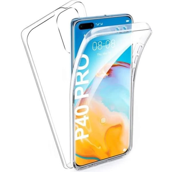 Coque för Huawei P40 PRO - Skydd Gel TPU Silikon Komplett Transparent Två Delar Fram Bak Infällbar Phonillico®