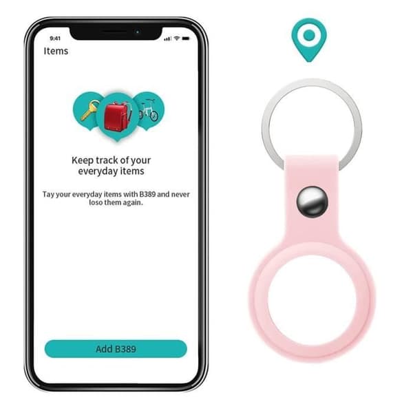 Coque Kompatibel med AirTag från 2021 [2-pack] Silikon Rosa Nyckelring Tag Hölje Skydd Mjuk Phonillico®