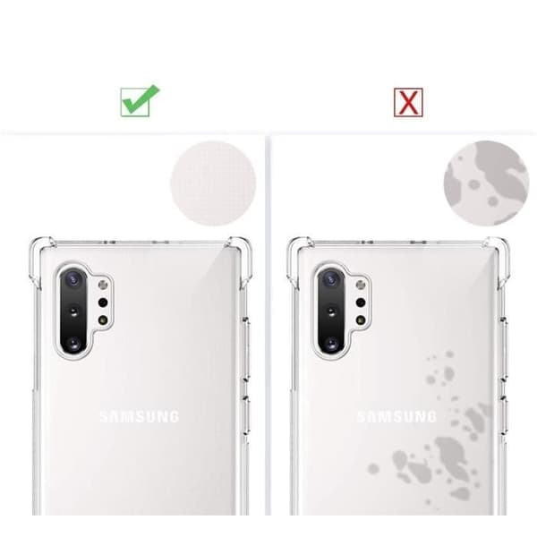Transparent silikonskal med stötsäkert mönster till Samsung Galaxy NOTE 10 PLUS Phonillico®