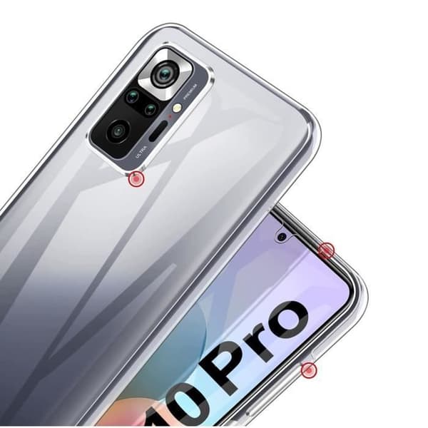 Coque för Xiaomi REDMI NOTE 10 PRO - Hölster Silikon Heltransparent 2 Delar Framsidan Baksidan Pluggbar Phonillico®