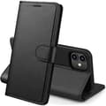 Miniatyrbild 1 av 4: Fodral för iPhone 12 - 12 PRO (6,1”) - Svart Plånbok med Magnetisk Flik Kortfack [Phonillico®]