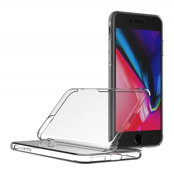 Coque för iPhone SE 2020 - Hölster Etui Gel TPU Silikon Hel Transparent Två Delar Framme Baksidan Passar Phonillico®