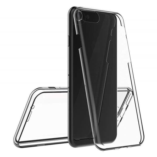 Coque för iPhone SE 2020 - Hölster Etui Gel TPU Silikon Hel Transparent Två Delar Framme Baksidan Passar Phonillico®