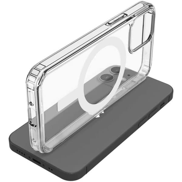 Fodral för iPhone 12 (6,1") - Transparent silikon med integrerad magnetisk cirkel Phonillico®