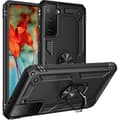 Miniatyrbild 1 av 4: Svart fodral till Samsung S21 FE 5G - Stötsäkert skydd Militärstil Robust ring 360 roterande Phonillico®