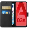 Miniatyrbild 2 av 4: Fodral till Samsung A03S - Svart plånboksflik Magnetspänne Kortförvaring Phonillico®