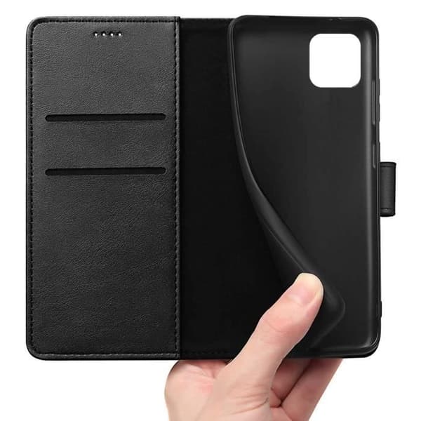 Fodral till Samsung A22 5G - Svart Plånboksflik Magnetspänne Kortförvaring Phonillico®
