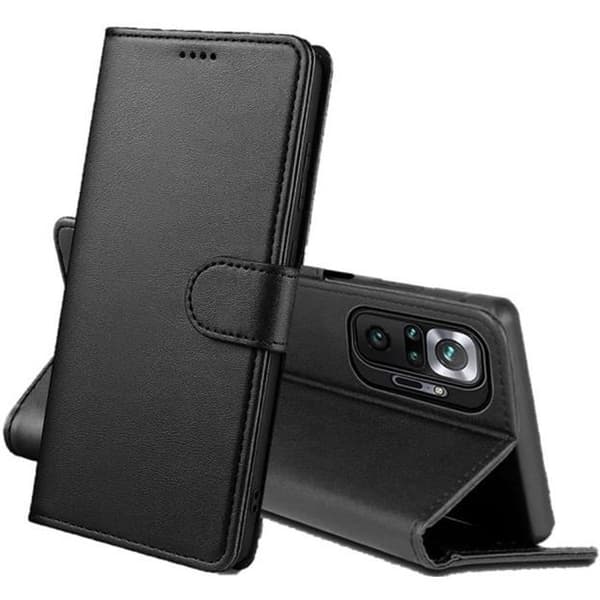 Coque för Xiaomi REDMI NOTE 10 PRO - Svart Plånbok med Magnetiskt Lock för Kortförvaring Phonillico®
