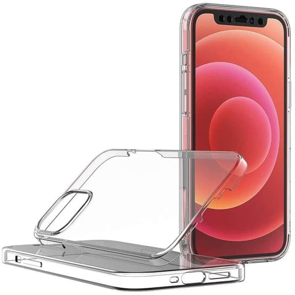 Fodral för iPhone 13 (6,1 tum) - 360 graders genomskinligt skal med 2 fram- och bakdelar, sammankopplade Phonillico®