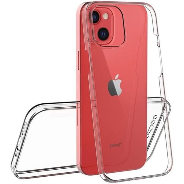 Fodral för iPhone 13 (6,1 tum) - 360 graders genomskinligt skal med 2 fram- och bakdelar, sammankopplade Phonillico®