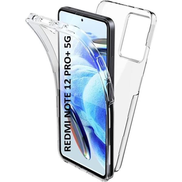 Coque för Xiaomi Redmi Note 12 PRO PLUS 5G -Redmi Note 12 PRO+ 5G - Hölster Etui 360 Transparent 2 Delar Fram Bak Phonillico®