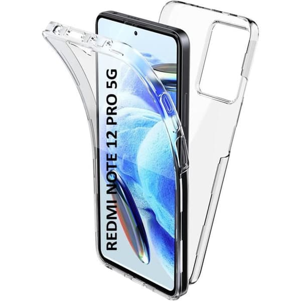 Skydd för Xiaomi Redmi Note 12 PRO 5G - Hölster Etui 360 Hel Transparent 2 Delar Framtill Baksidan Passar Phonillico®