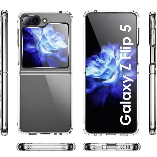 Coque för Samsung Galaxy Z FLIP 5 - Stötabsorberande Skydd Silikon Mjuk Transparent Phonillico®