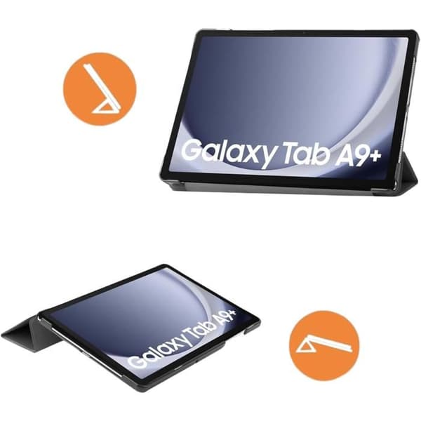 Coque - Phonillico - Samsung Galaxy Tab A9 PLUS 2023 - Svart - Heltäckande skydd - Multifunktionell